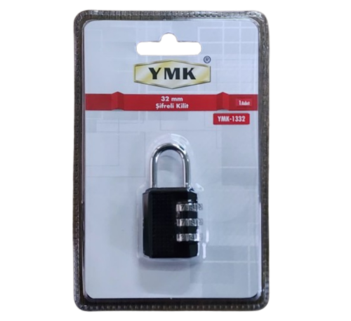 YMK ŞİFRELİ ASMA KİLİT GRİ 32 MM / 12